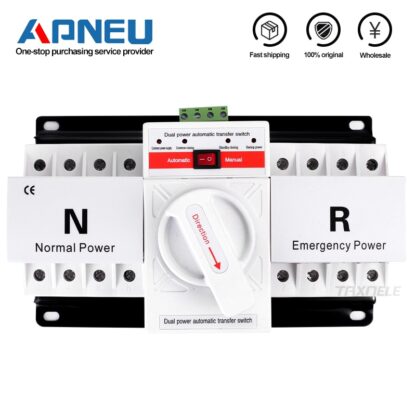 Ats transfer switch2P 63A 230V 380V 마이크로 회로 차단기, 이중 전원 자동 전환 스위치 자동 전환 스위치